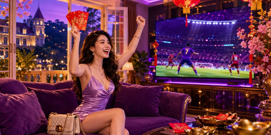 Người dùng Đà Lạt theo dõi cá cược thể thao buổi tối với đèn lồng truyền thống